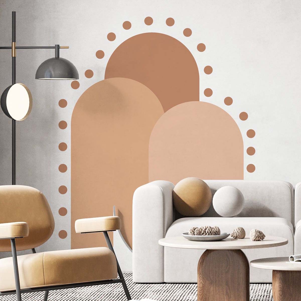 Thiết kế phòng khách theo phong cách Color Block. Nguồn: Pinterest