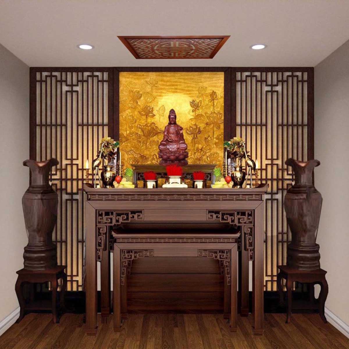 Các mẫu bàn thờ Phật đẹp và tối ưu trong thiết kế căn hộ chung cư ...