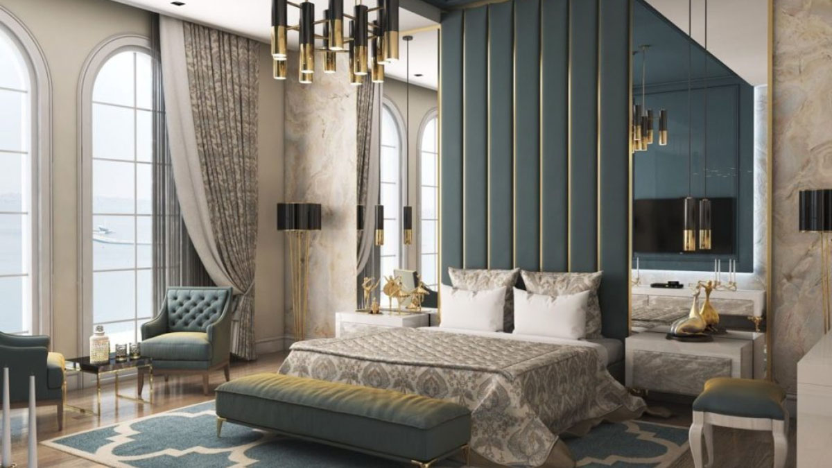 Thiết kế phòng ngủ đẹp tone trung tính với chi tiết nổi bật.

Nguồn: Soho Lighting