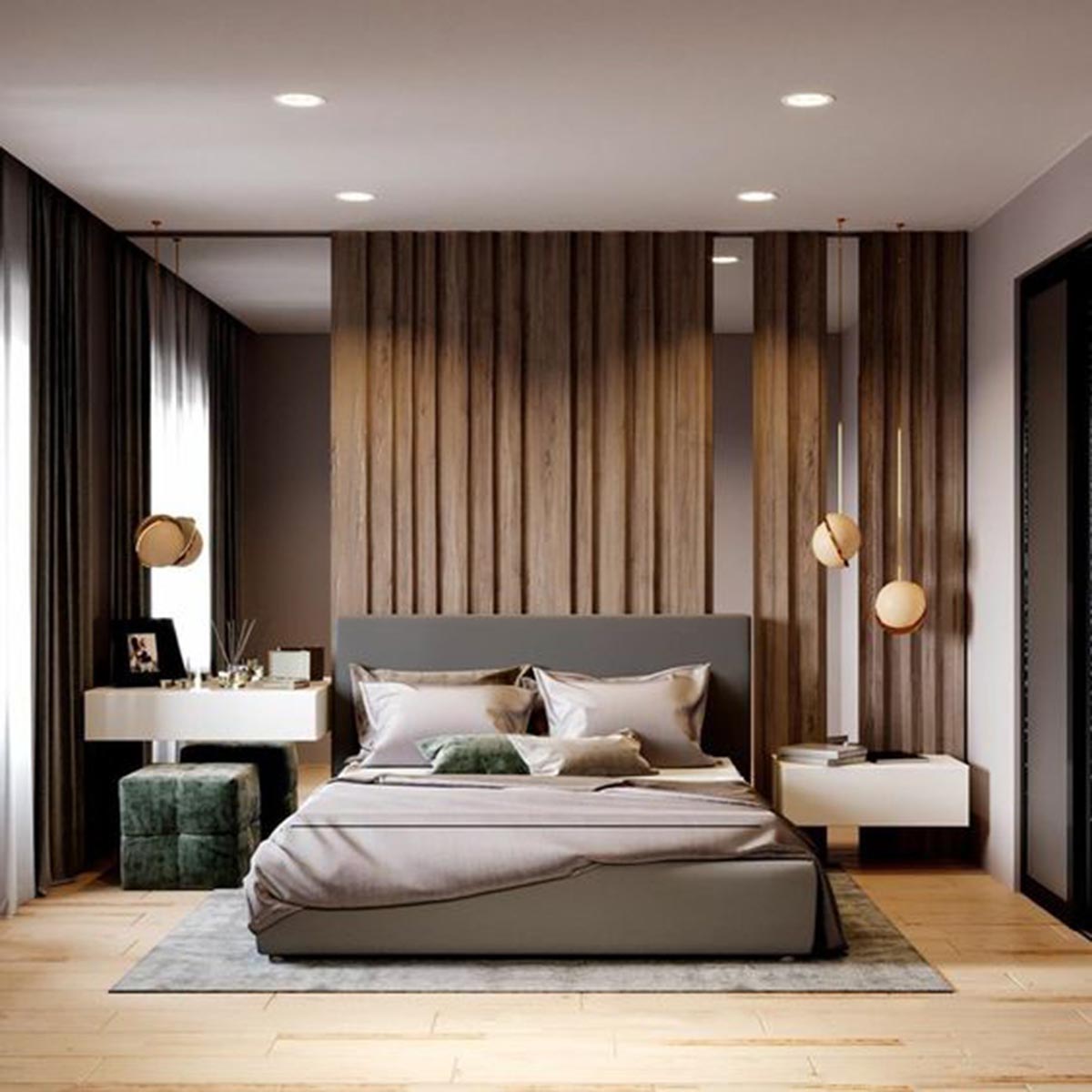 Tấm ốp gỗ dọc trong phòng ngủ.

Nguồn: thegioithamsan.vn