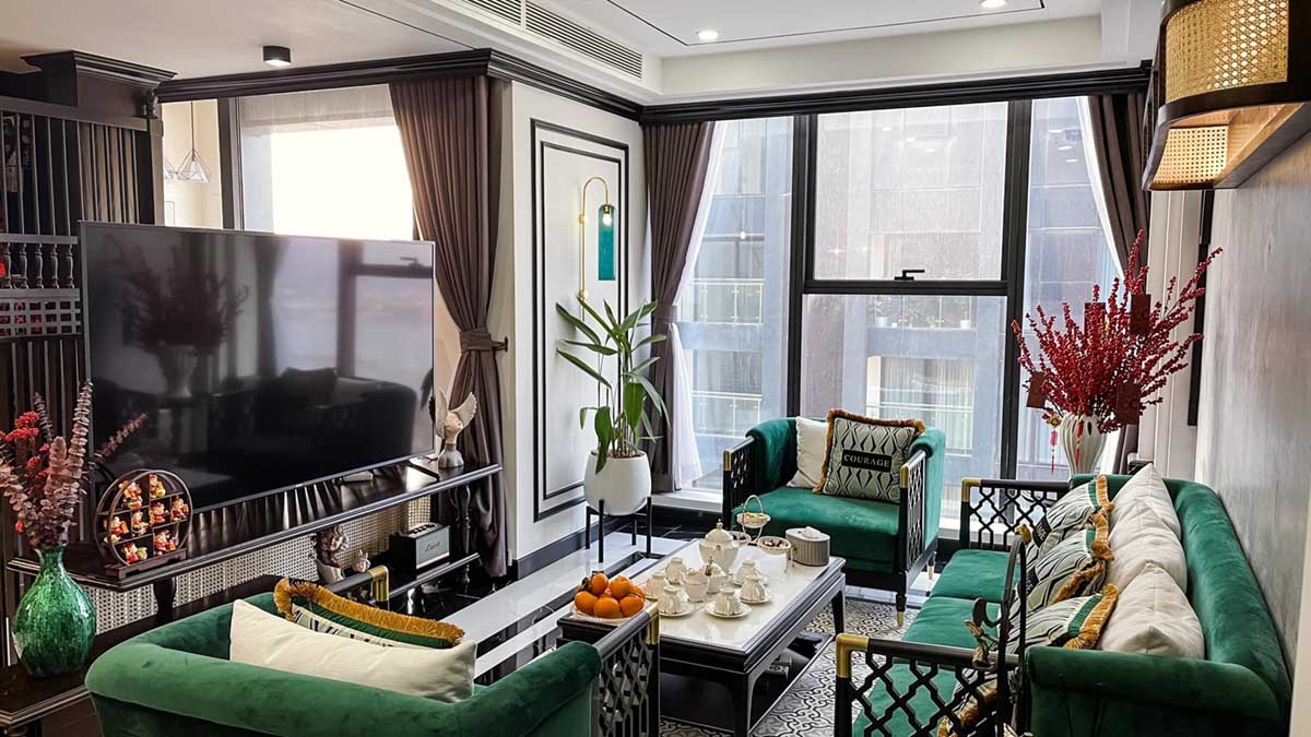Thiết kế nội thất căn hộ với gạch bông chuẩn “Indochine”. Nguồn: vietnamnet