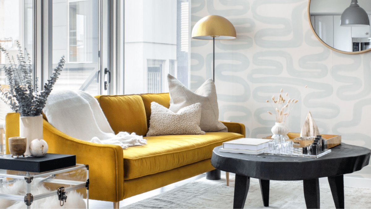 Thiết kế phòng khách với kết hợp màu sắc ấn tượng.

Nguồn: MyDomaine