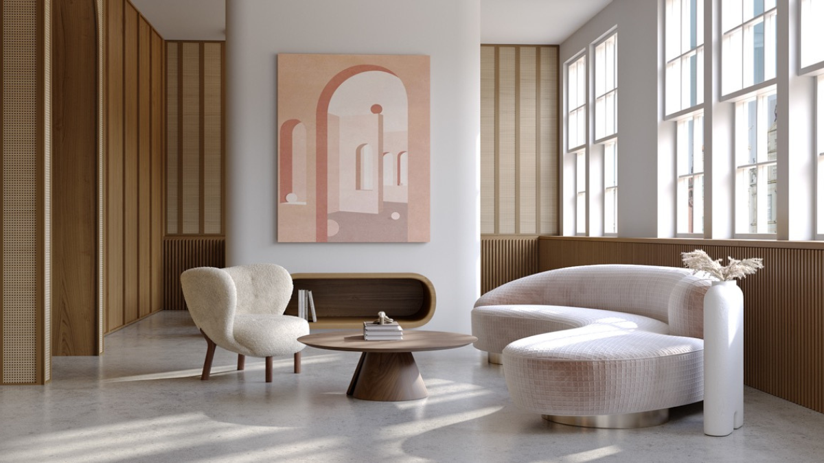 Đồ nội thất cong giúp căn phòng thêm phần mềm mại.

Nguồn: Interior Design Ideas