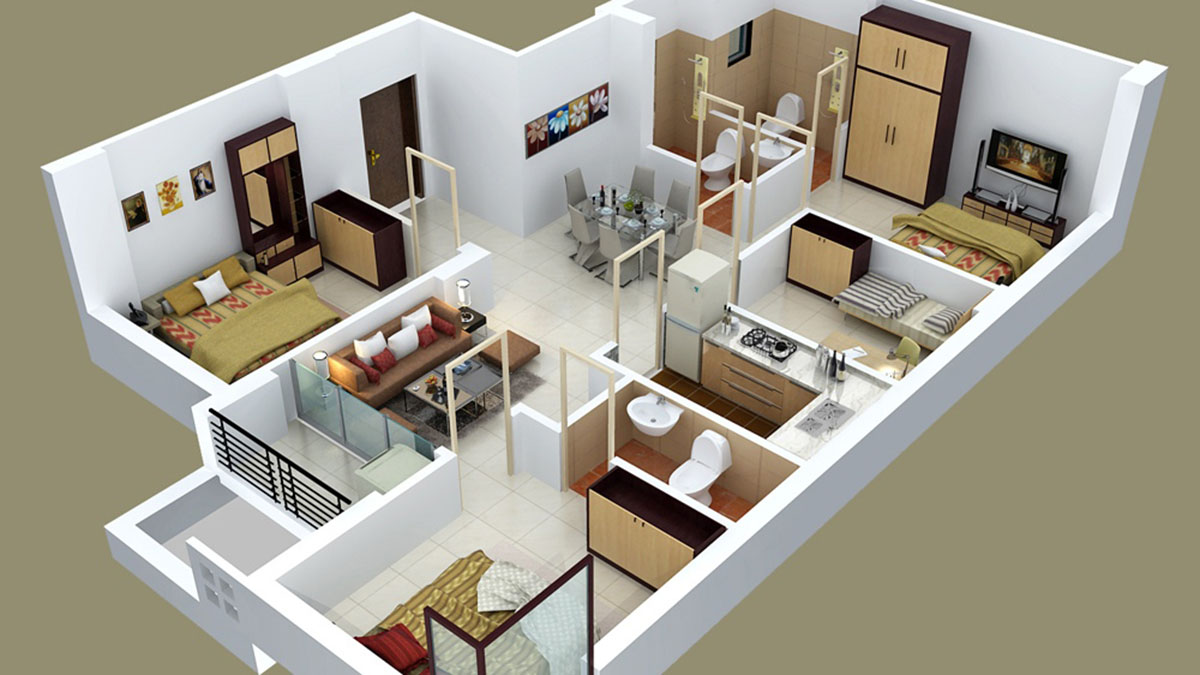 Bản vẽ thiết kế nội thất căn hộ. Nguồn: Interior Design Idea