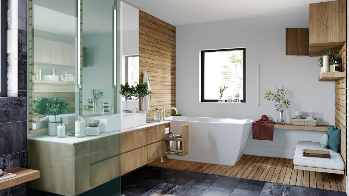 Thiết kế phòng tắm vừa đẹp vừa tối ưu công năng. Nguồn: Decorilla