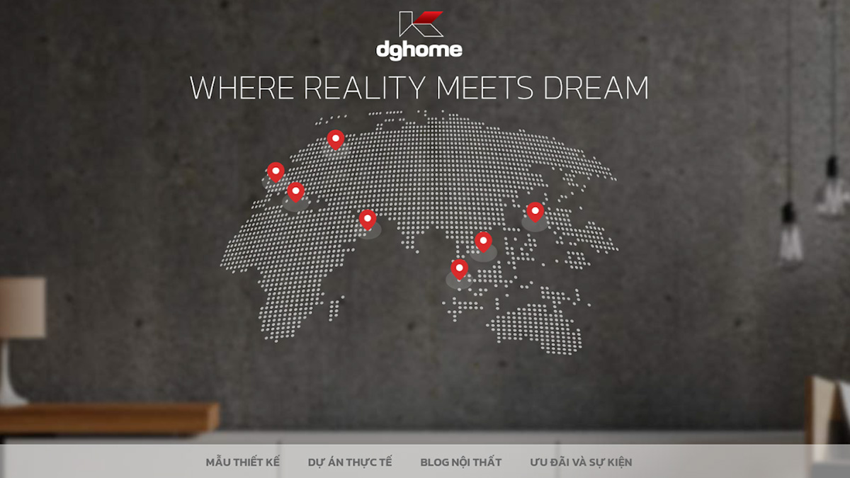 Giao diện website dghome3d.com