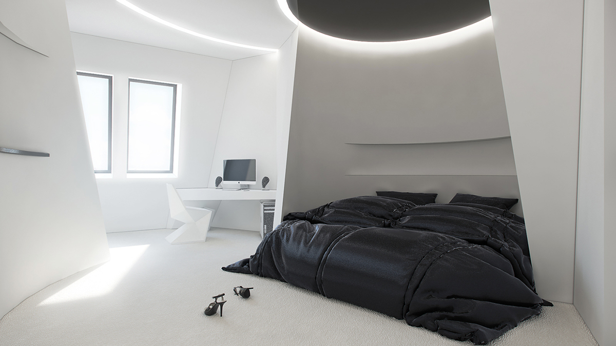 Phòng ngủ với hệ thống đèn LED đậm chất “tương lai”.

Nguồn: Home Designing