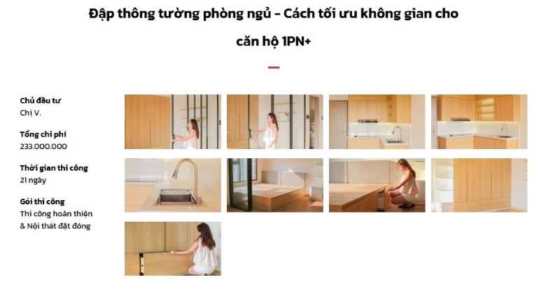 <i> Dự án thiết kế chung cư quận Bình Thạnh tiêu biểu: Đập thông tường phòng ngủ</i>