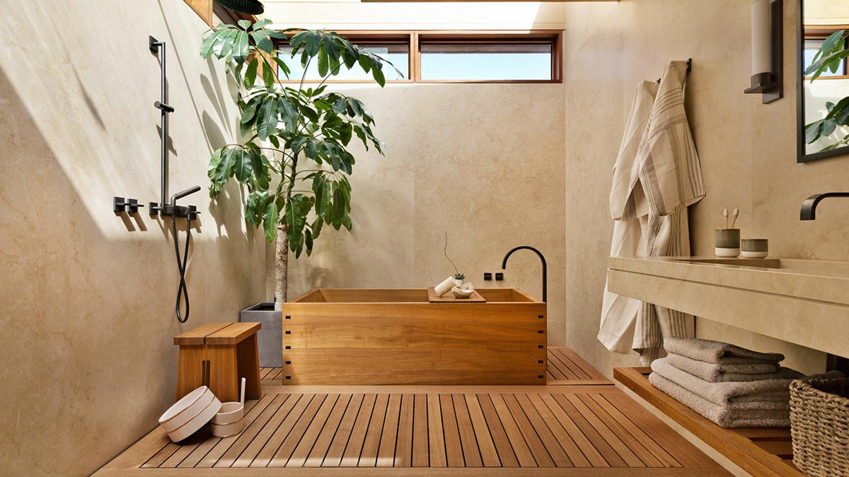 Phòng tắm Nhật Bản đậm chất truyền thống . Nguồn: ashleywinndesign