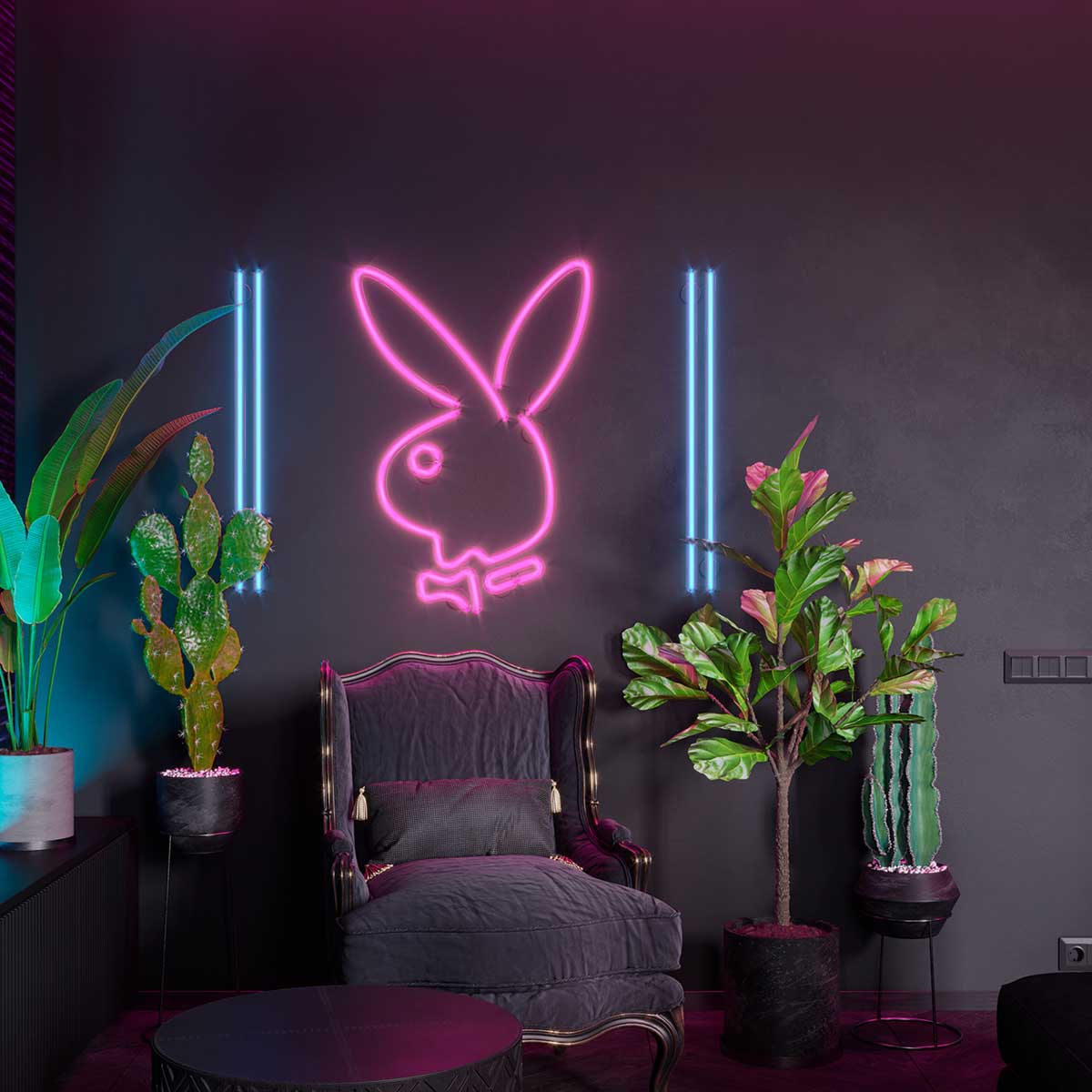 Góc chill phòng khách với chú thỏ Playboy