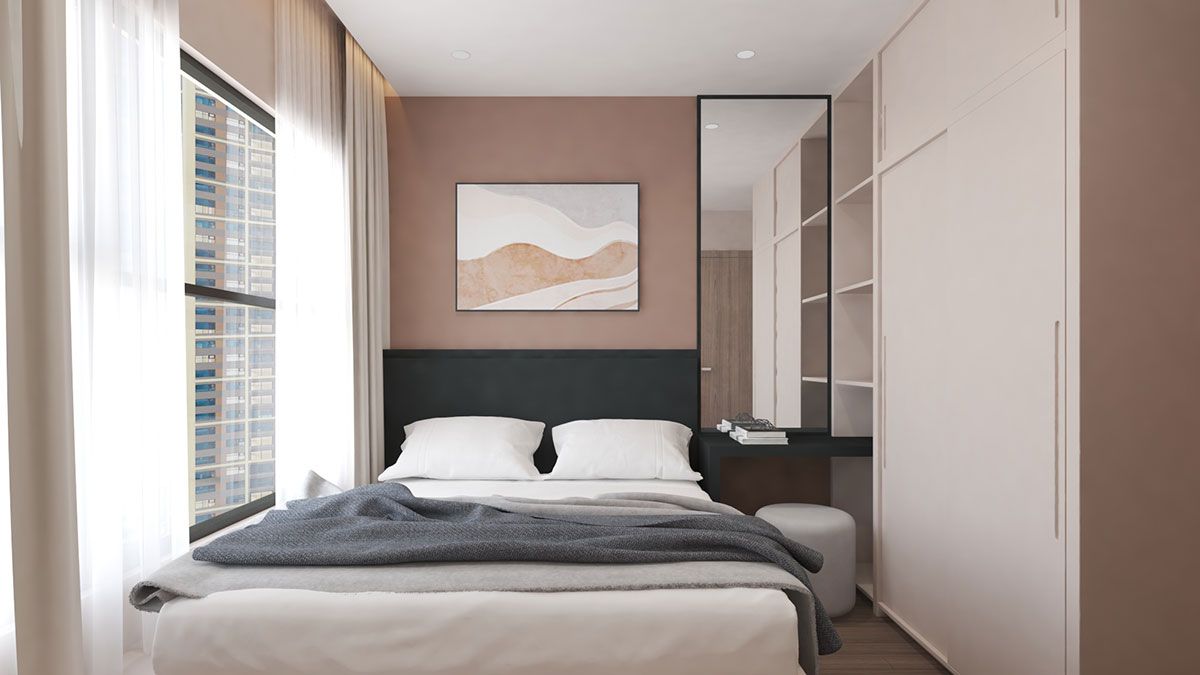 Thiết kế 2 phòng ngủ theo phong cách hiện đại