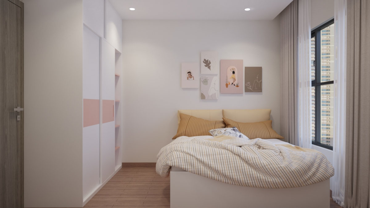 Phòng ngủ được thiết kế để tận dụng ánh sáng thiên nhiên